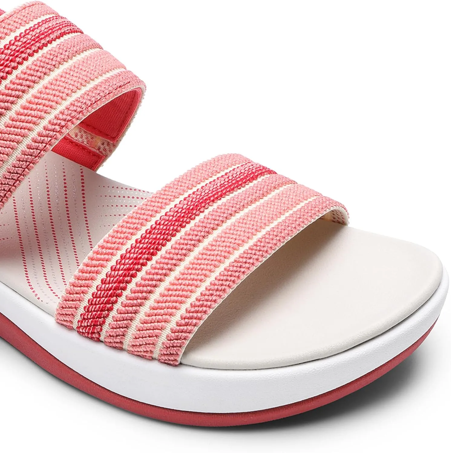 DREAM PAIRS Women's Walking Sandals Lightweight Soft Footbed Low Wedge Comfort Indoor Outdoor Flat Sandals