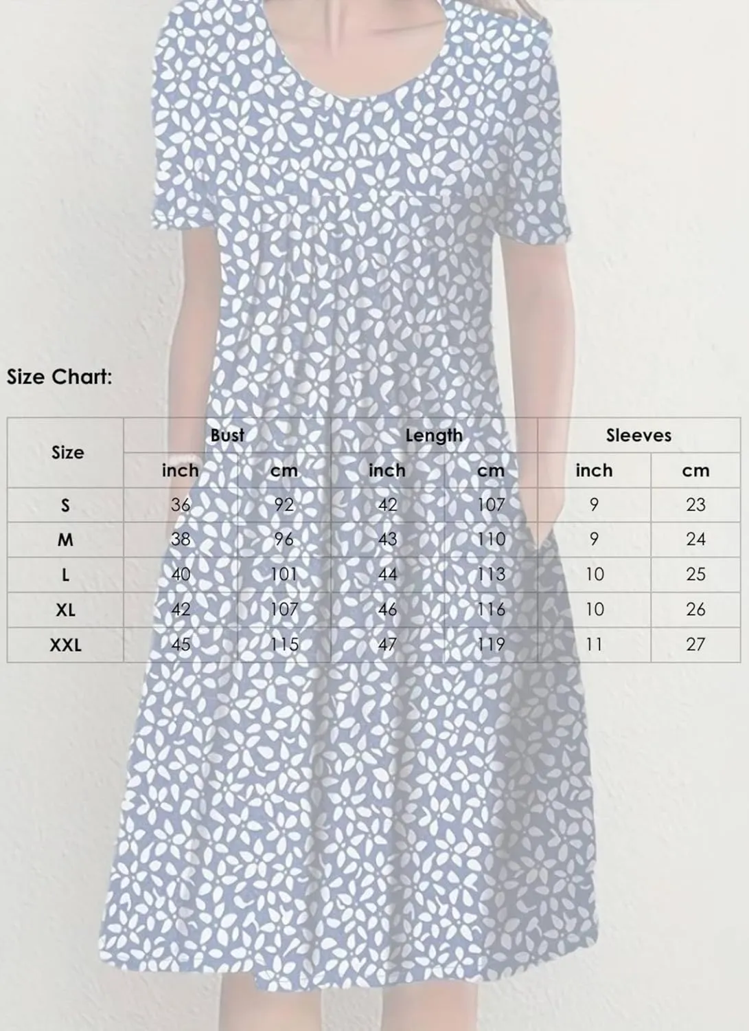 Dresses for Women Print Round Neck Summer Short Sleeve Dress Leisure Shift Midi Dress Pastoral Dresses