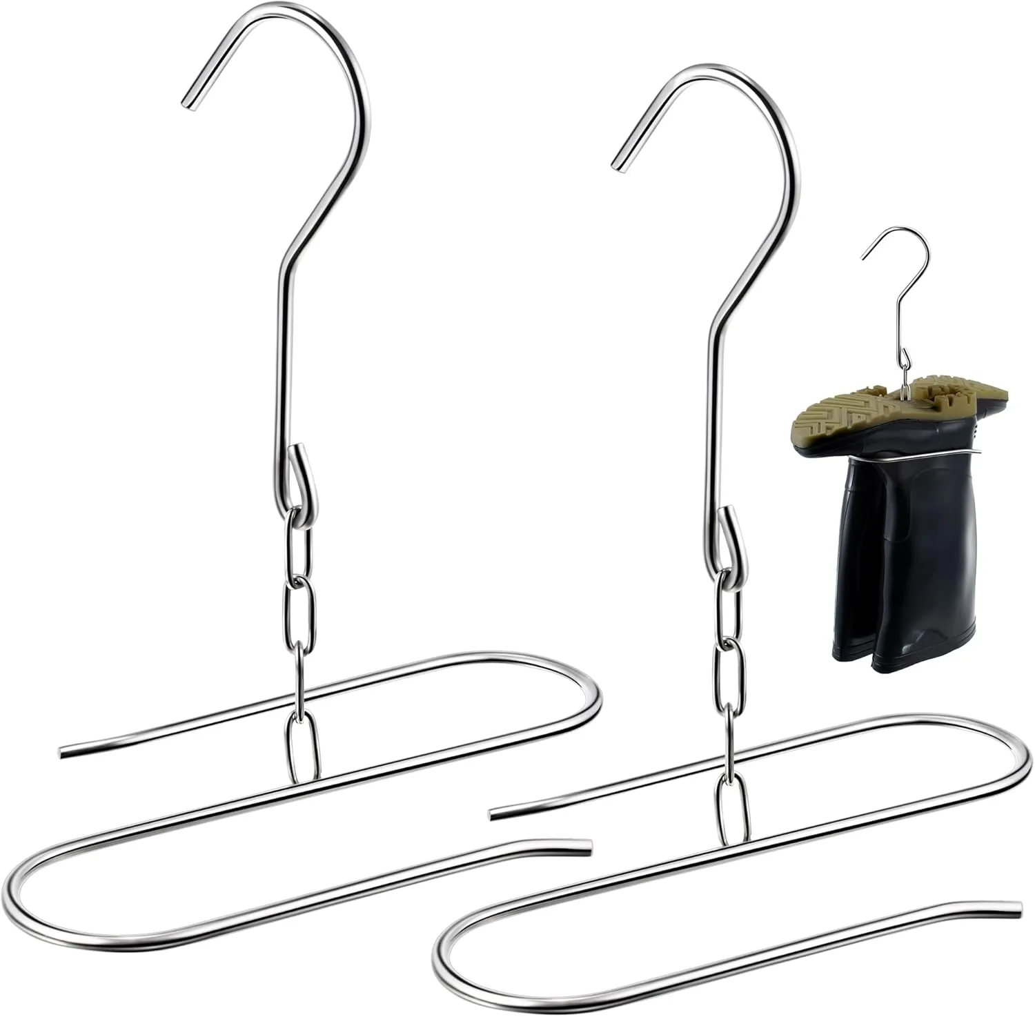 Dreyoo 2 Pieces Fishing Wader Boot Hangers, Stainless Steel Waders Hanger for Drying Fishing Waders, Boot Drying Rack Wall Mount, Shoe Dryer Rack for Storage Drying