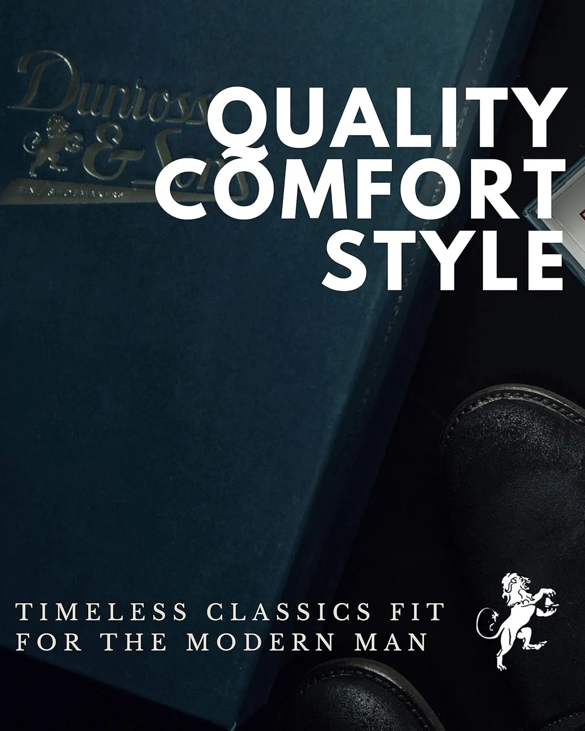 Dunross & Sons Premium Lace-Up Dress Shoes with a Breathable Naturally Leather Lining and Durable Non-Slip Rubber Sole