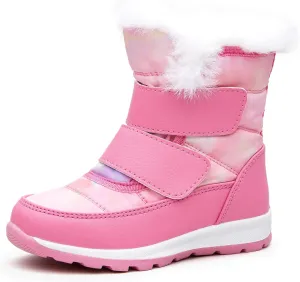 EasyStar Boys Girls Winter Cold Weather Warm Water Resistance Hook Loop Snow Boots