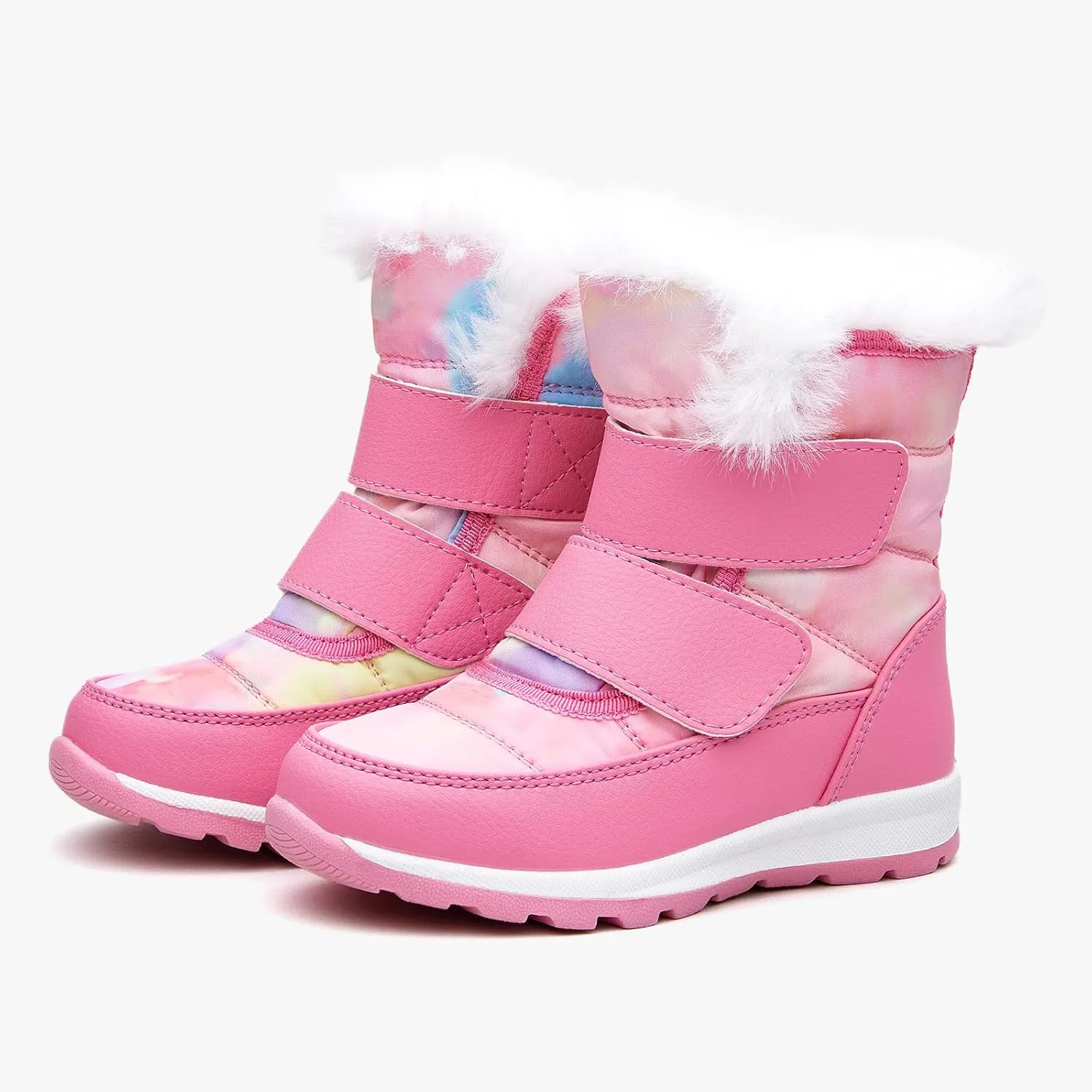 EasyStar Boys Girls Winter Cold Weather Warm Water Resistance Hook Loop Snow Boots