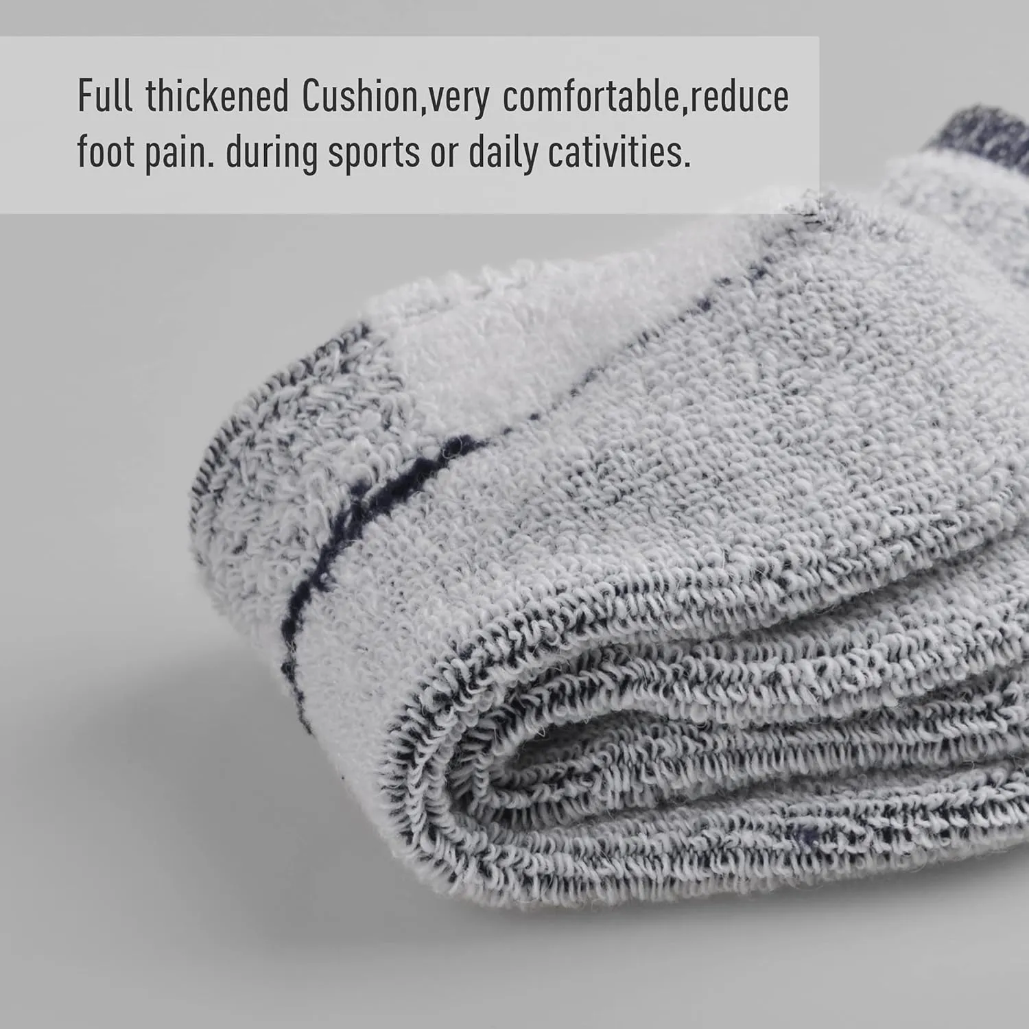 ECOEY Men's Merino Wool Cushioned Hiking Trekking Crew Socks 4 Pairs, Middle Calf Length with Moisture Wicking