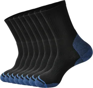 ECOEY Men's Work Boots Athletic Running Crew Socks, Dry-Tech Moisture Wicking Heavy Cushion Multi Pack