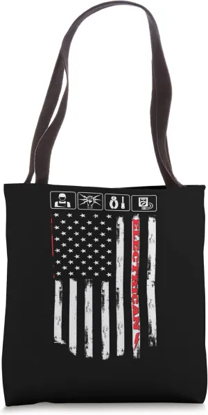 Electrician American US Flag Patriotic Technician Worker Tote Bag