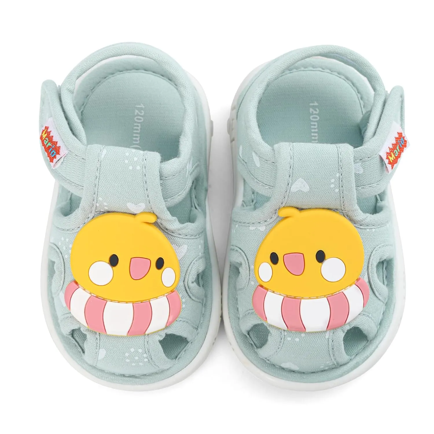 ESTAMICO Baby Boys Girls Sandals Cute Animal Summer Shoes Breathable Non Slip First Walker, 6-9 Months Infant, Light Blue