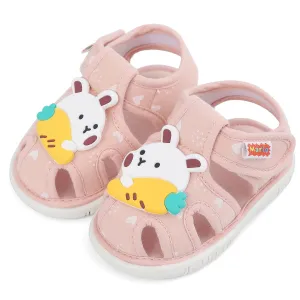 ESTAMICO Baby Girls Boys Sandals Cute Animal Summer Shoes Breathable Non Slip First Walker, 12-15 Months Toddler, Pink