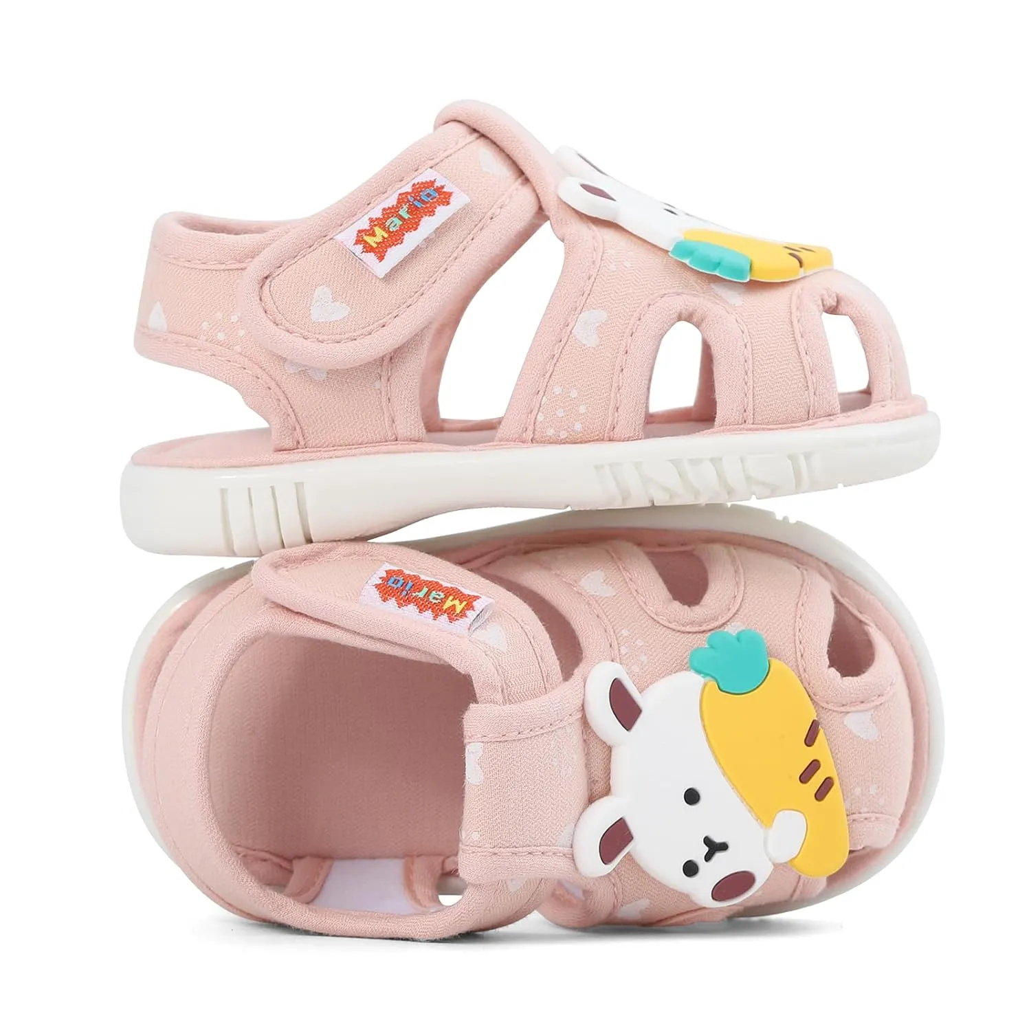 ESTAMICO Baby Girls Boys Sandals Cute Animal Summer Shoes Breathable Non Slip First Walker, 12-15 Months Toddler, Pink