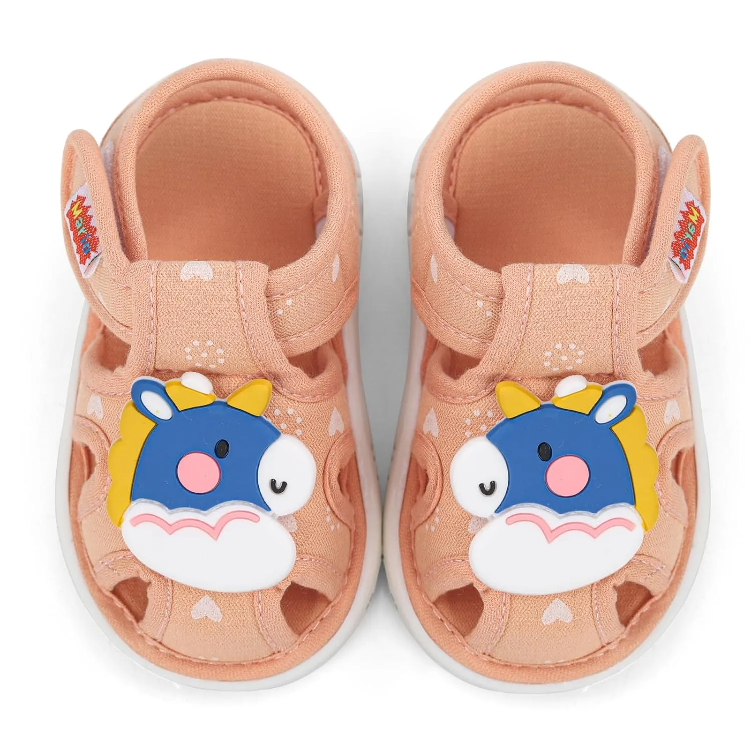 ESTAMICO Baby Girls Boys Sandals Cute Animal Summer Shoes Breathable Non Slip First Walker, 6-9 Months Infant, Orange