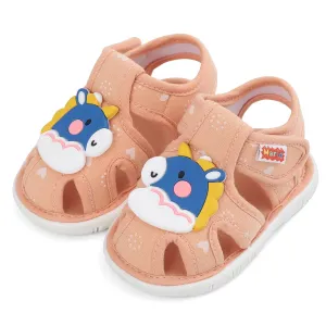 ESTAMICO Baby Girls Boys Sandals Cute Animal Summer Shoes Breathable Non Slip First Walker, 6-9 Months Infant, Orange
