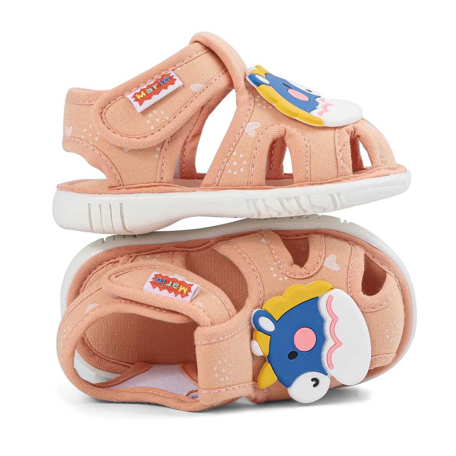 ESTAMICO Baby Girls Boys Sandals Cute Animal Summer Shoes Breathable Non Slip First Walker, 6-9 Months Infant, Orange