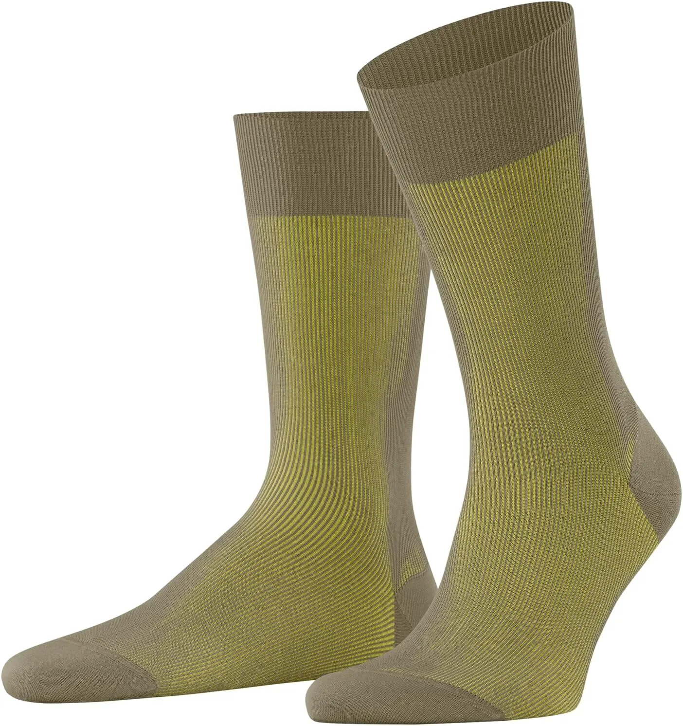 FALKE Men's Fine Shadow Dress Socks, Crew, Stripe Patterned, 1 Pair