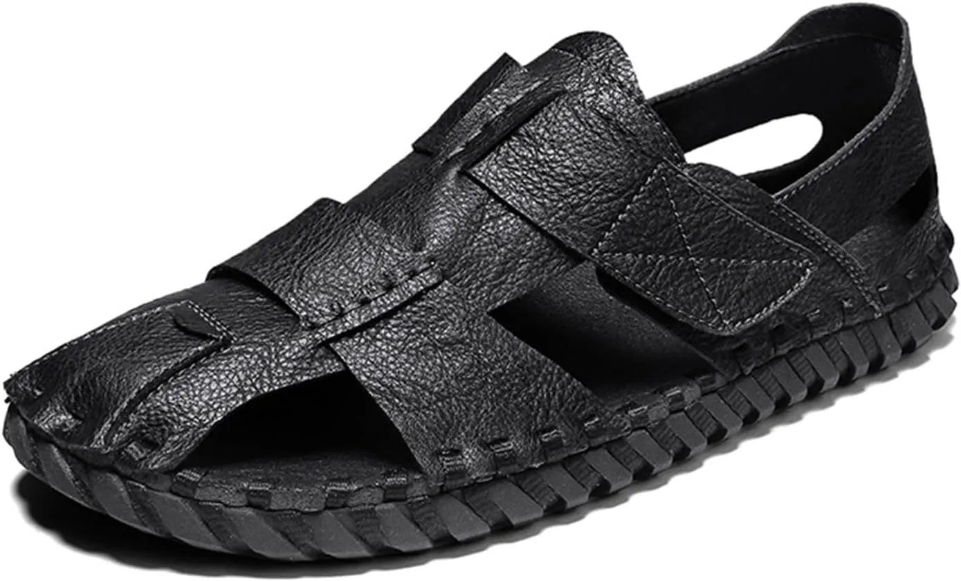 Fashion Large Size Sport Sandals for Men, Casual Handmade Summer Fisherman Shoes, Soft Closed Toe Beach Shoes