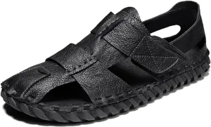 Fashion Large Size Sport Sandals for Men, Casual Handmade Summer Fisherman Shoes, Soft Closed Toe Beach Shoes