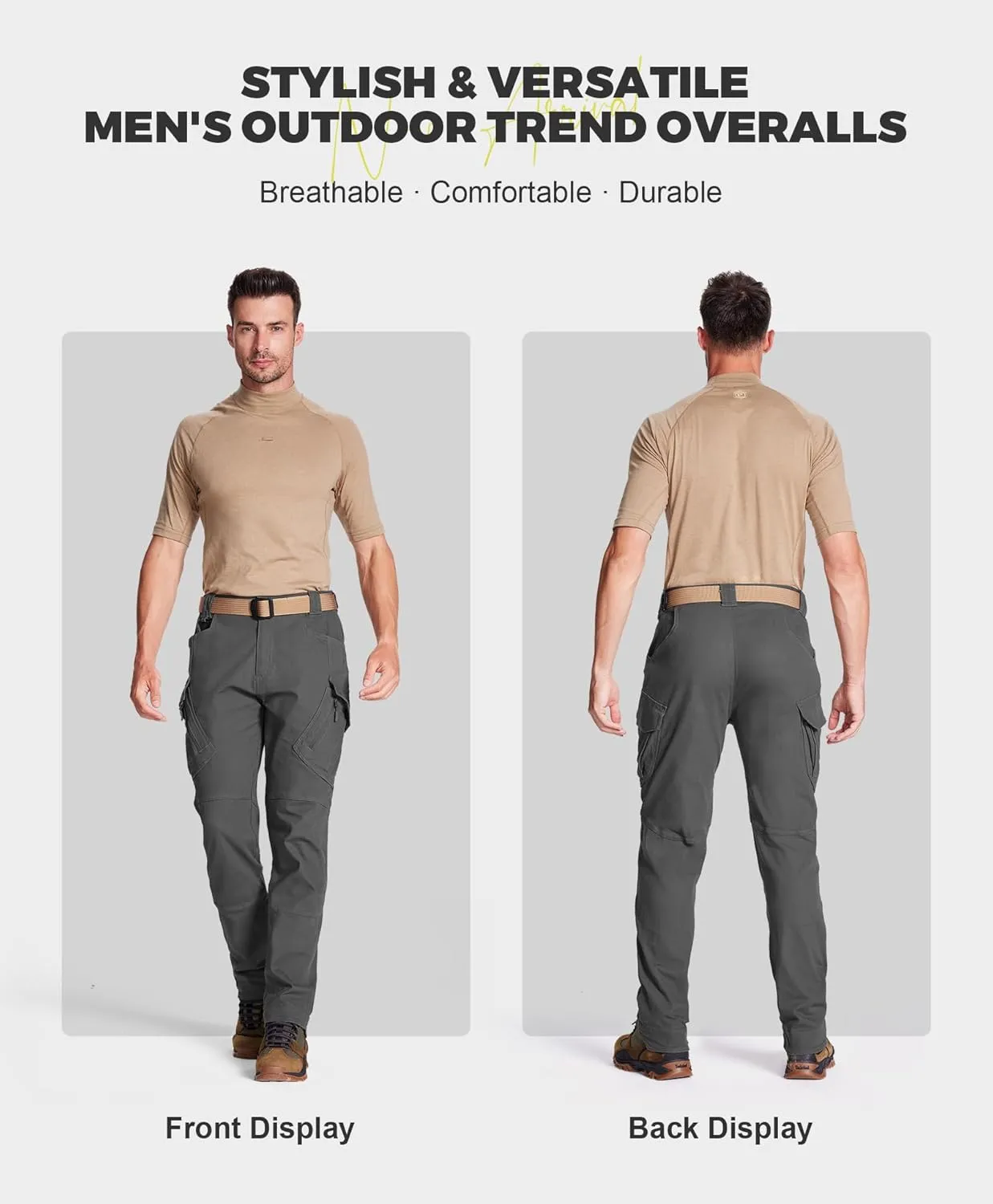 FEDTOSING Tactical Pants for Men with 9 Pockets Cotton Cargo Work Military Trousers Stretch Hiking Combat Rip-Stop Pants
