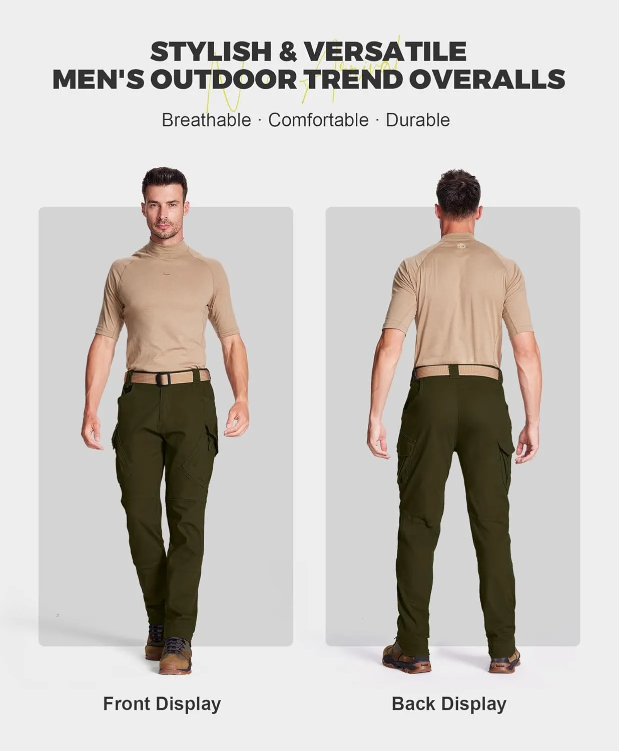 FEDTOSING Tactical Pants for Men with 9 Pockets Cotton Cargo Work Military Trousers Stretch Hiking Combat Rip-Stop Pants