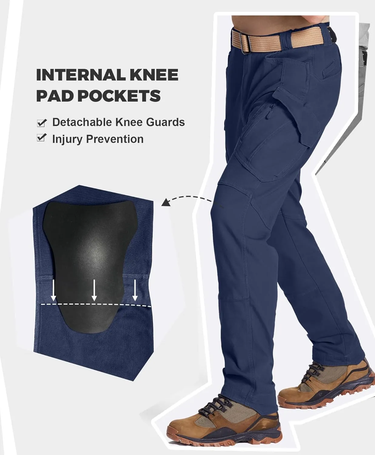 FEDTOSING Tactical Pants for Men with 9 Pockets Cotton Cargo Work Military Trousers Stretch Hiking Combat Rip-Stop Pants