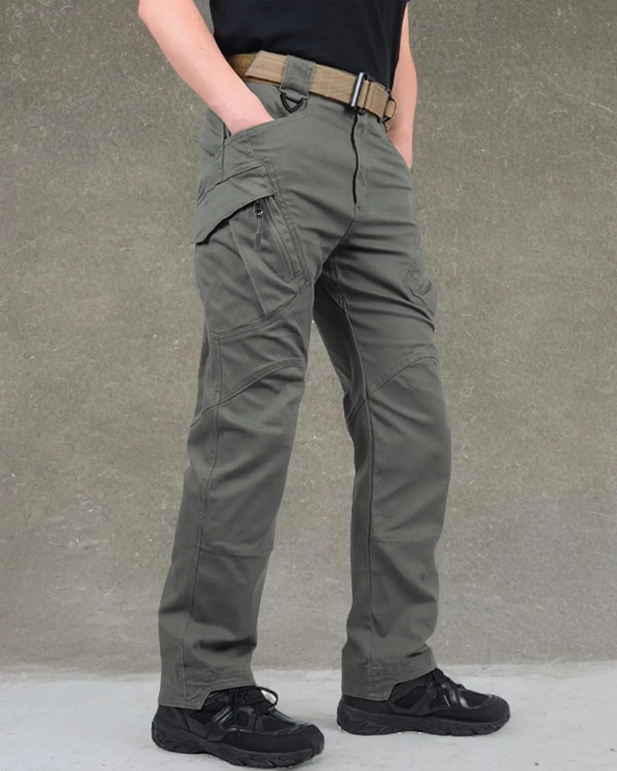 FEDTOSING Tactical Pants for Men with 9 Pockets Cotton Cargo Work Military Trousers Stretch Hiking Combat Rip-Stop Pants