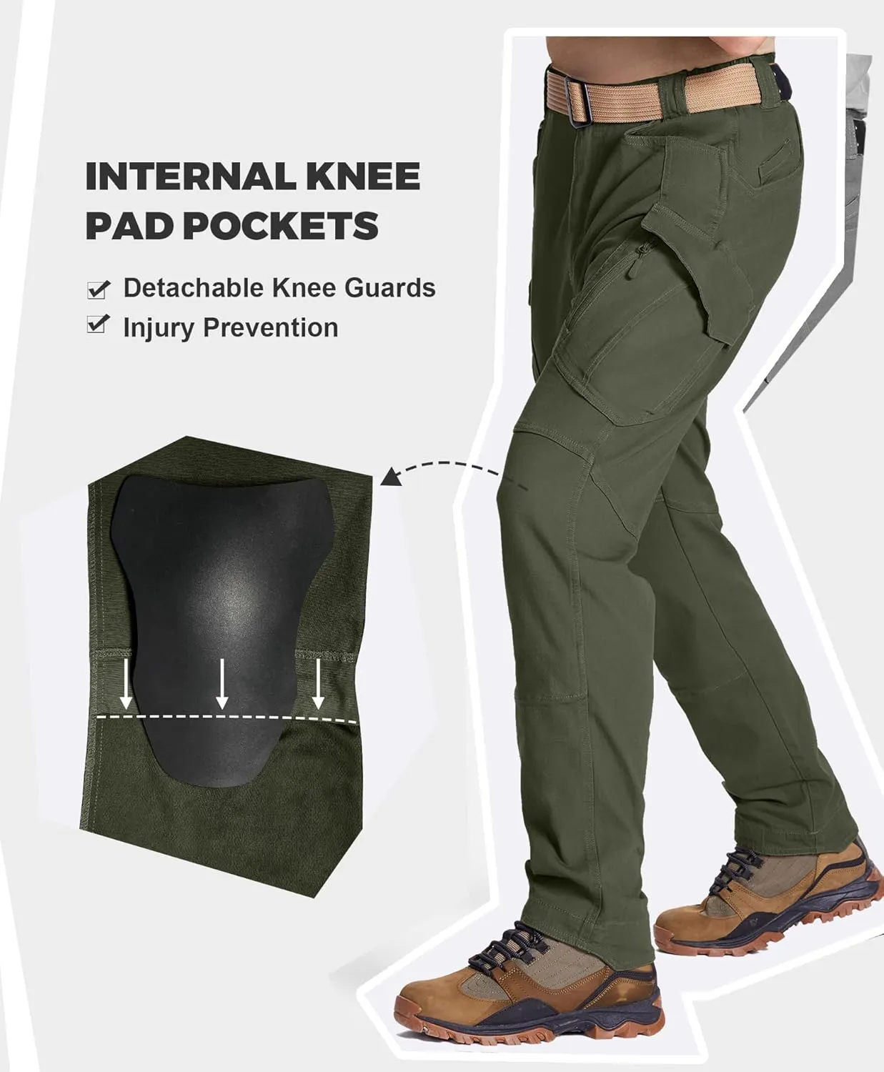 FEDTOSING Tactical Pants for Men with 9 Pockets Cotton Cargo Work Military Trousers Stretch Hiking Combat Rip-Stop Pants