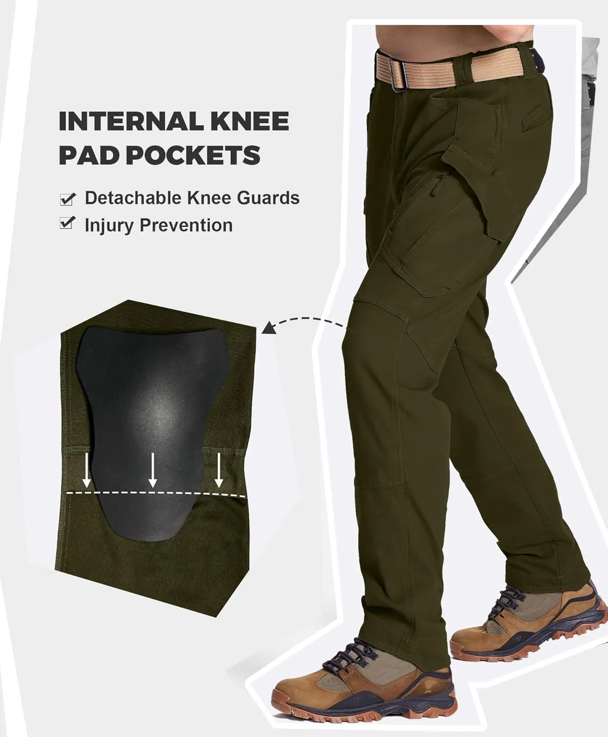 FEDTOSING Tactical Pants for Men with 9 Pockets Cotton Cargo Work Military Trousers Stretch Hiking Combat Rip-Stop Pants