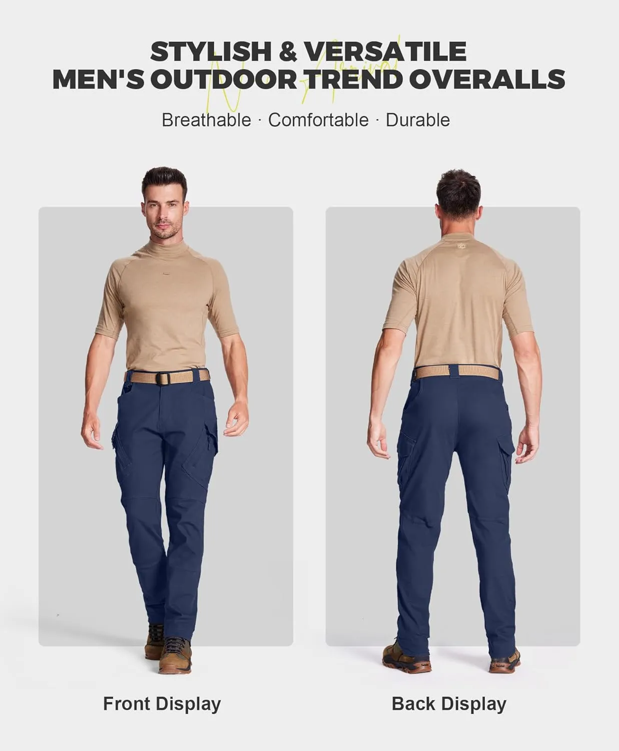FEDTOSING Tactical Pants for Men with 9 Pockets Cotton Cargo Work Military Trousers Stretch Hiking Combat Rip-Stop Pants