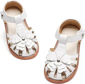 Felix & Flora Toddler Girls Sandals Flower Girl Shoes Soft Rubber Princess Summer Flat Shoes