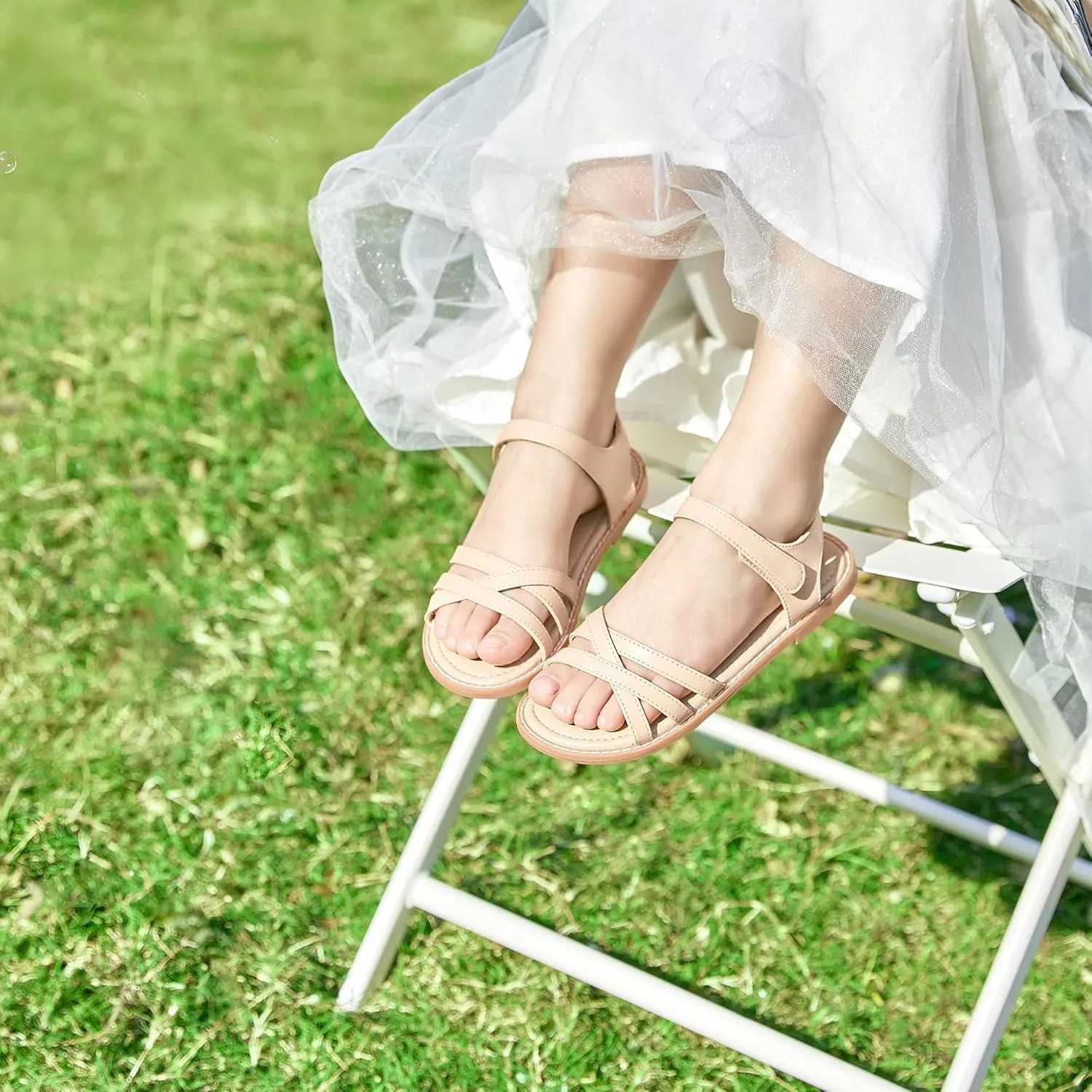 Felix & Flora Toddler Girls Sandals Soft Rubber Flats Summer Baby Flower Girl Shoes.