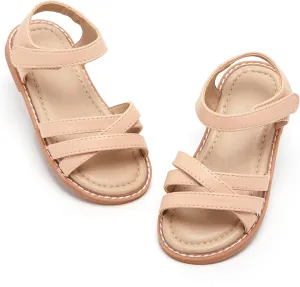 Felix & Flora Toddler Girls Sandals Soft Rubber Flats Summer Baby Flower Girl Shoes.