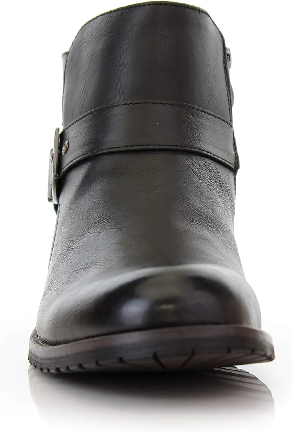 Ferro Aldo Mens Casual Mens Casual Engineer Zipper and Buckle Motorcycle Boots