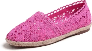 FEVERSOLE Close Toe Espadrilles Women's Comfort Breathable Slip On Flats Shoes