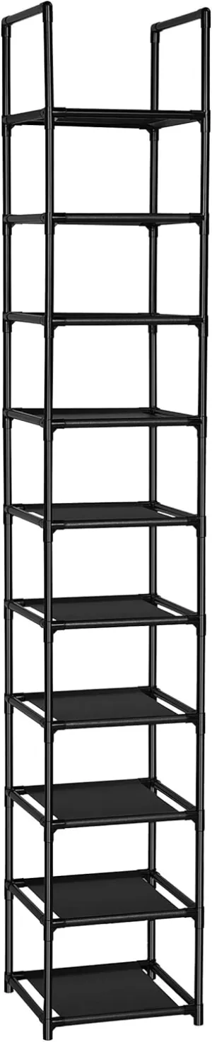 FIDUCIAL HOME 10 Tiers Shoe Rack Space Saving Vertical Single Pairs Sturdy Shoe Shelf Storage Organizer