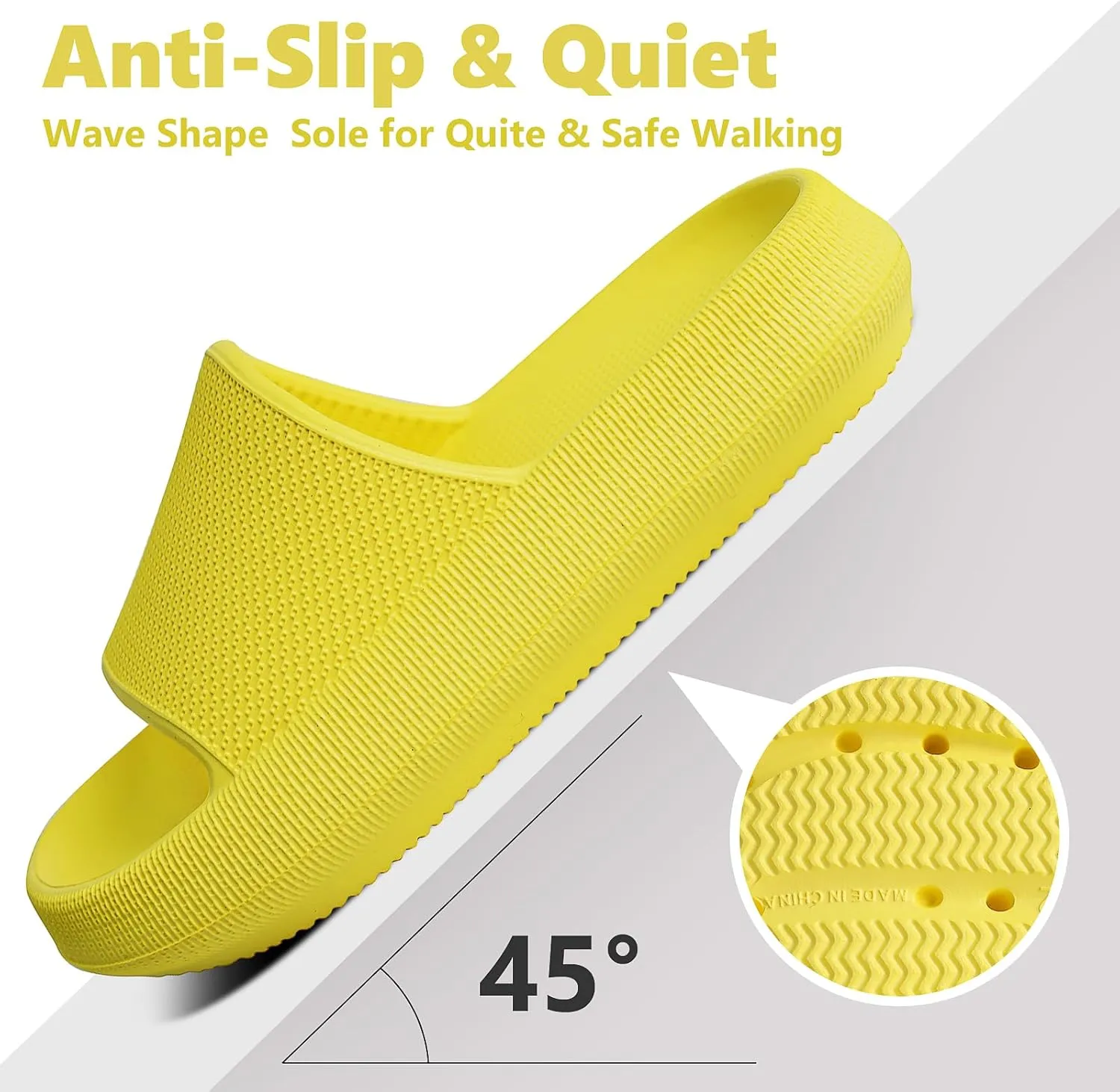 FJWYSANGU Kids Cloud Slides丨Boys Girls Bathroom Shower Sandals丨Open Toe Thick Sole Slip on Slippers丨Summer Non-slip Beach Pool Shoes