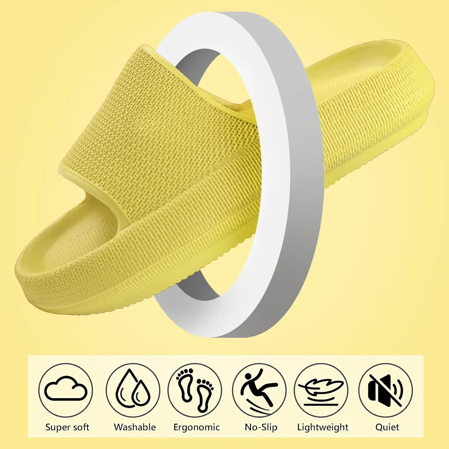 FJWYSANGU Kids Cloud Slides丨Boys Girls Bathroom Shower Sandals丨Open Toe Thick Sole Slip on Slippers丨Summer Non-slip Beach Pool Shoes