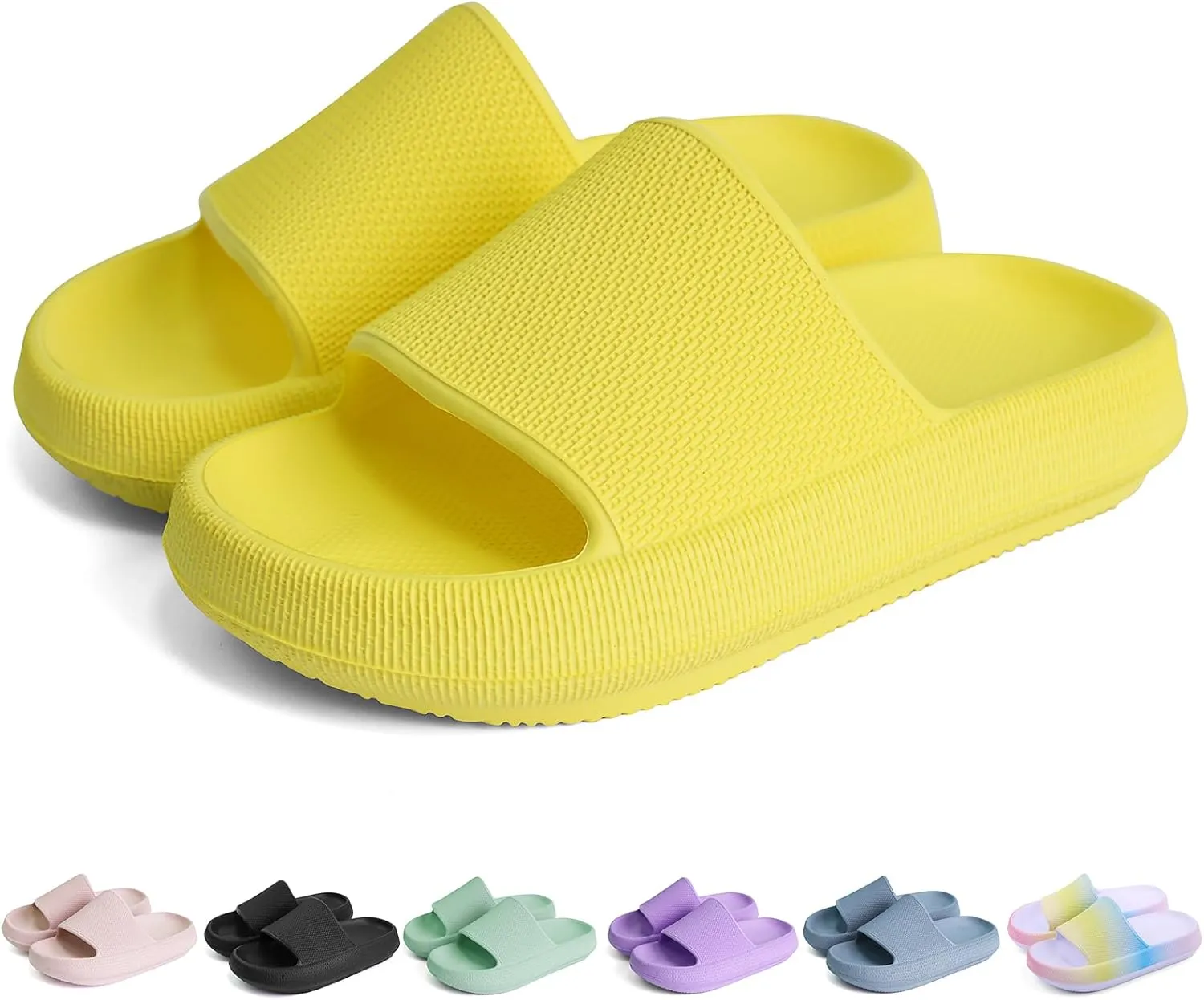 FJWYSANGU Kids Cloud Slides丨Boys Girls Bathroom Shower Sandals丨Open Toe Thick Sole Slip on Slippers丨Summer Non-slip Beach Pool Shoes