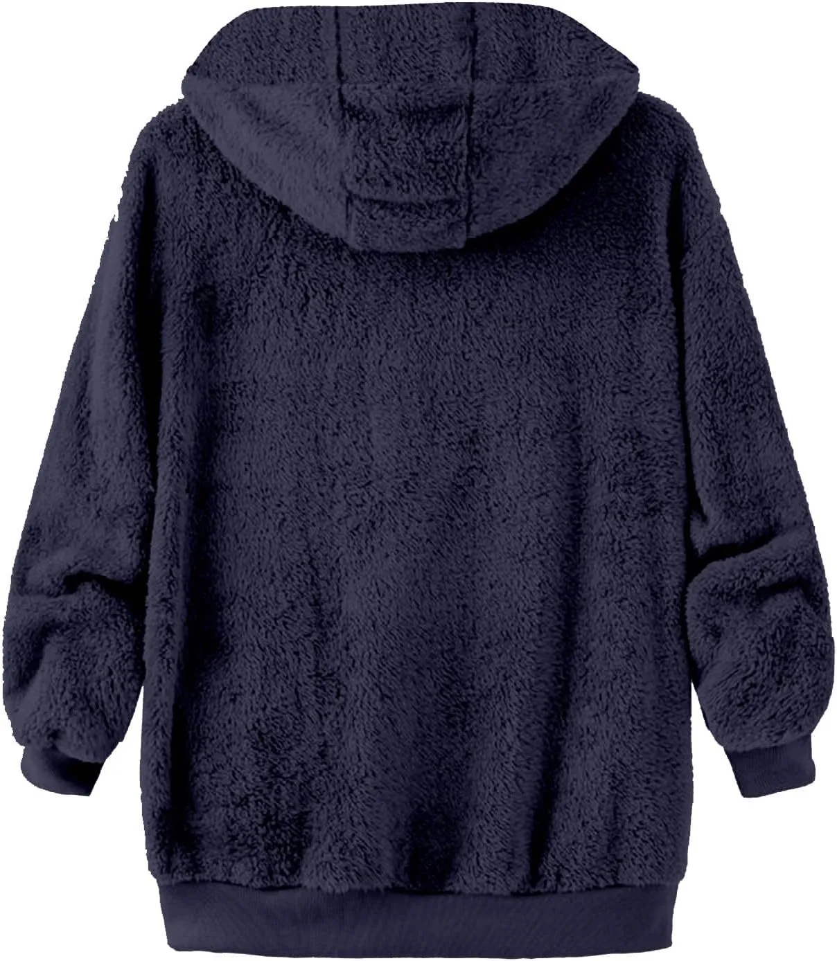 Fleece Jacket Womens Plus Size Loose Fuzzy Jacket Colorblock Plush Zip Up Hoodies Casual Faux Fur Jacket Outerwear