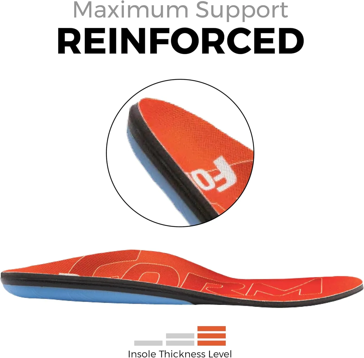 Form 220  lbs Plantar Fasciitis Insoles – Reinforced Comfort Shaped High Arch Insoles Shoe Inserts for Plantar Fasciitis Women and Men – Shock Absorption - Flat Feet Orthotic Inserts for Work Boots