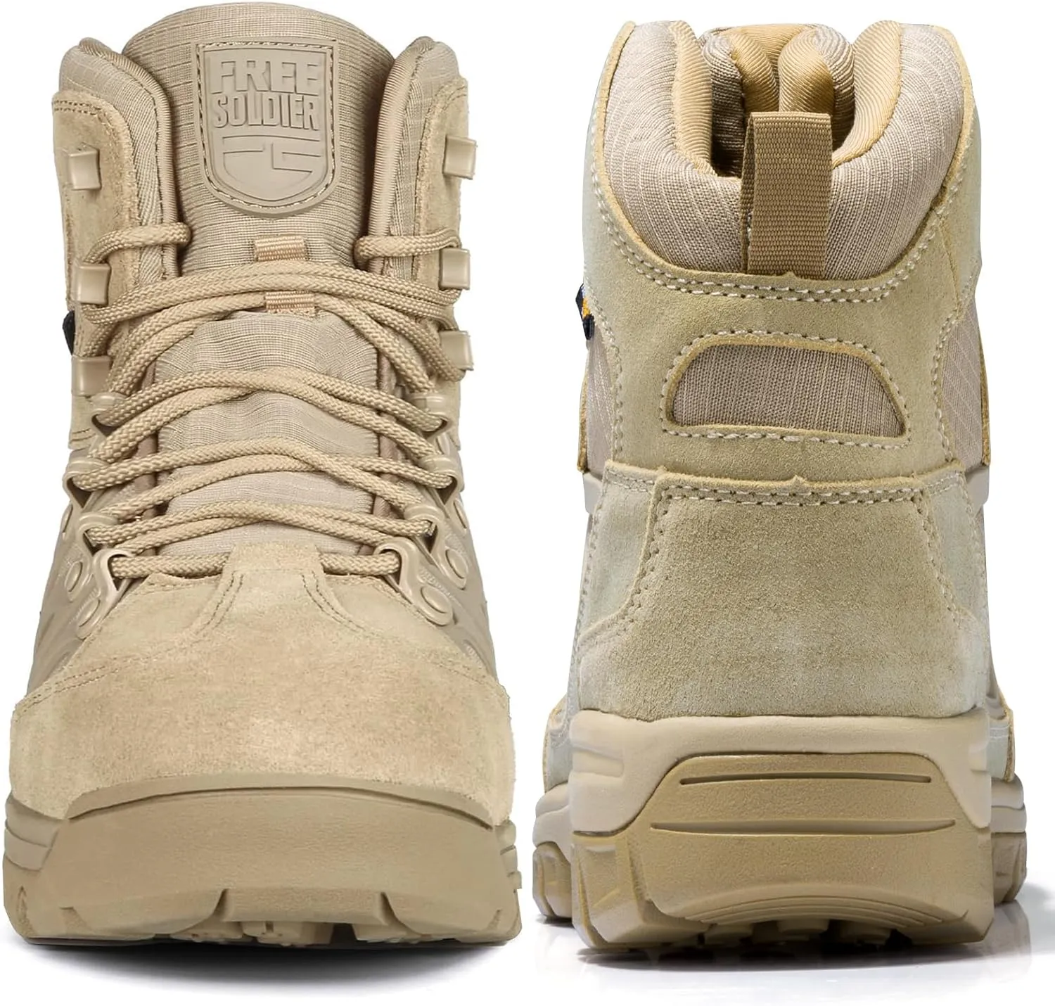 FREE SOLDIER Men's Tactical Waterproof Lightweight Hiking Boots Military Combat Boots Work Boots