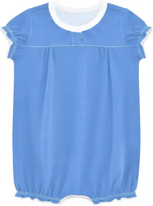 FRODOTGV Blue Plain Toddler Girls 1-Piecing Rompers Ruffle Sleeve Toddler Jumpsuit Cotton Casual Summer Bodysuits 3M