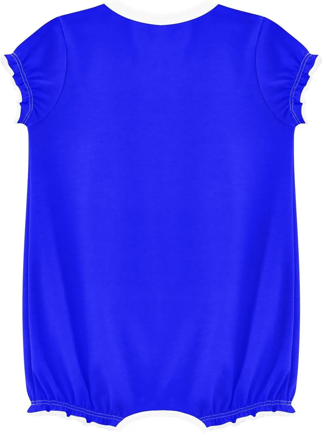 FRODOTGV Bright Blue Plain Toddler Girls Romper Summer Ruffle Sleeve 1-Piecing Jumpsuit Cotton Unisex Bodysuit 3M