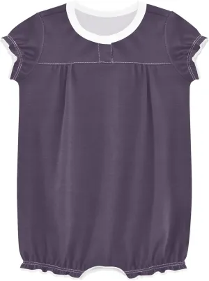 FRODOTGV Dark Violet Plain Toddler Girl Boys Romper Ruffled Sleeve Toddler Jumpsuit Cotton Romper Bodysuit 3M