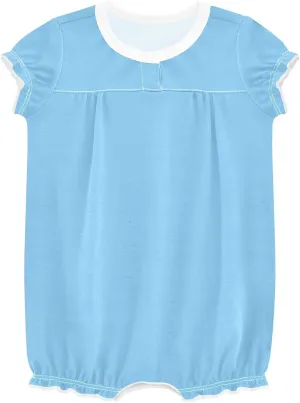 FRODOTGV Light Blue Plain Toddler Girls Infant Rompers Ruffled Sleeve Bodysuit Jumpsuit Cotton Casual Summer Bodysuits 3M