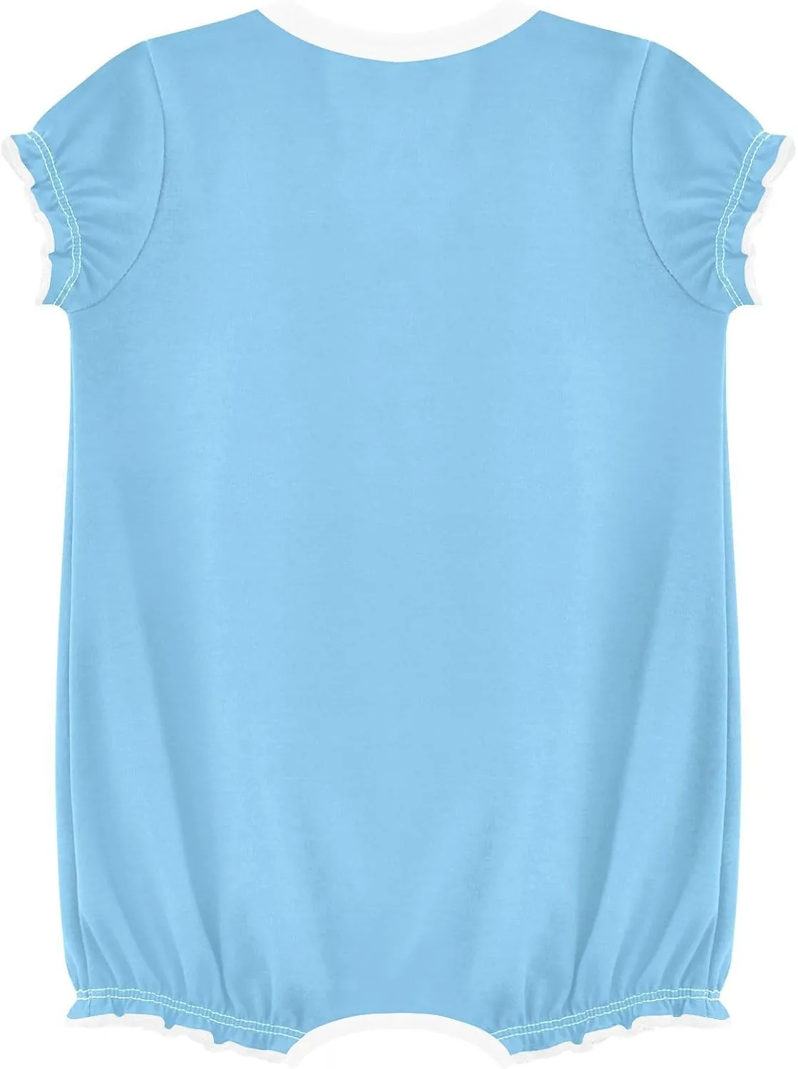FRODOTGV Light Blue Plain Toddler Girls Infant Rompers Ruffled Sleeve Bodysuit Jumpsuit Cotton Casual Summer Bodysuits 3M