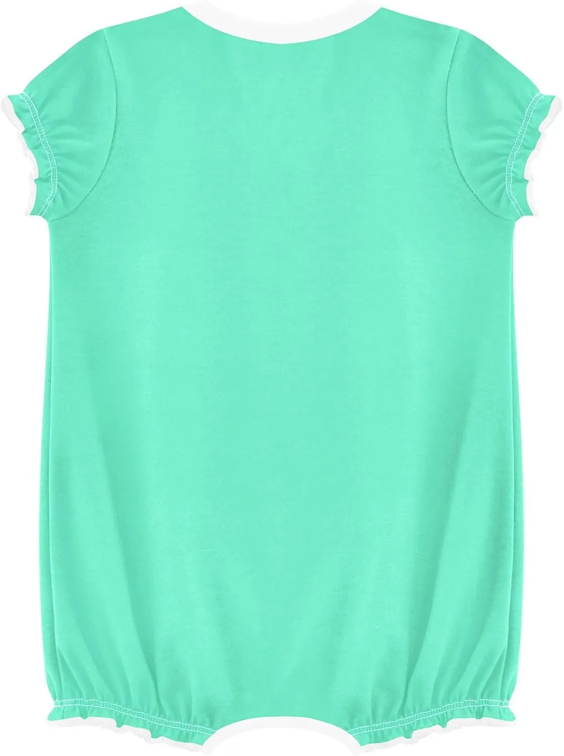 FRODOTGV Mint Green Plain Baby Girls Bubble Rompers Ruffle Sleeve Bubble Bodysuit Jumpsuit Cotton Clothes Outfits 3M