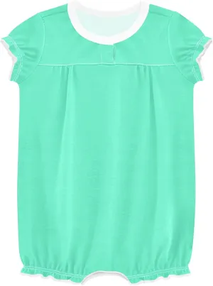 FRODOTGV Mint Green Plain Baby Girls Bubble Rompers Ruffle Sleeve Bubble Bodysuit Jumpsuit Cotton Clothes Outfits 3M