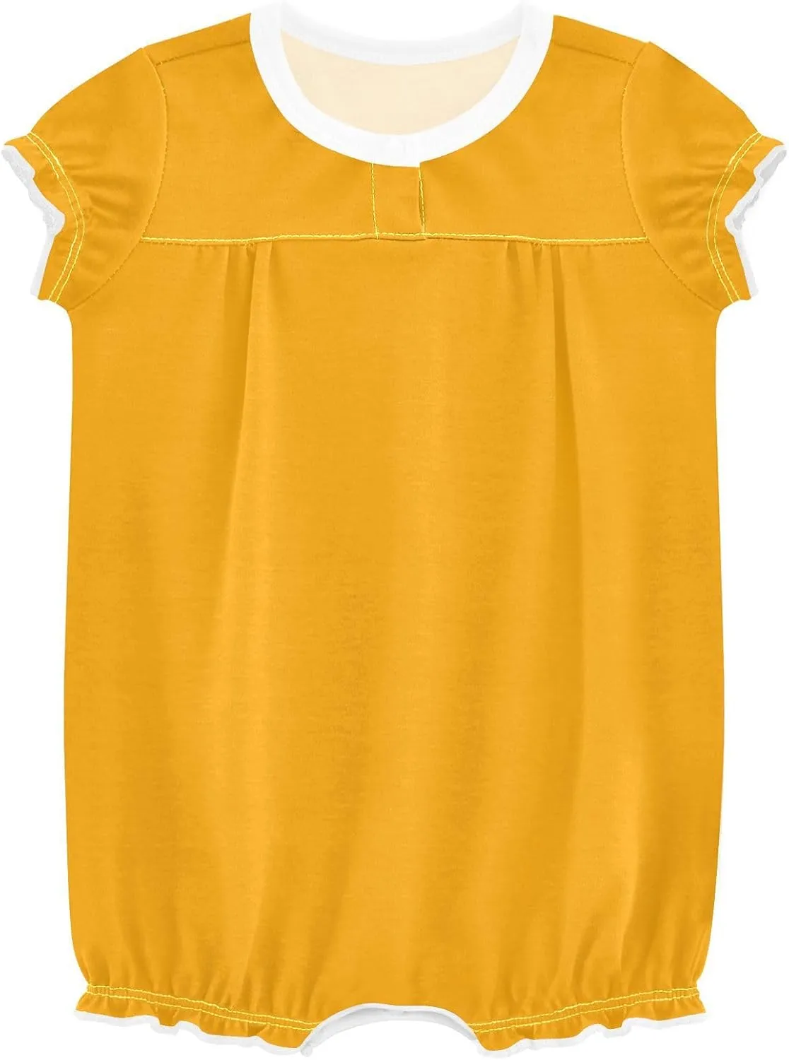 FRODOTGV Orange Plain Toddler Girls Infant Romper Ruffle Sleeve Infant Jumpsuit Cotton Clothes Outfits 3M