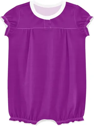 FRODOTGV Purple Plain Baby Girl Outfits Romper Ruffled Sleeve 1-Piecing Jumpsuit Cotton Bodysuit Tops 3M