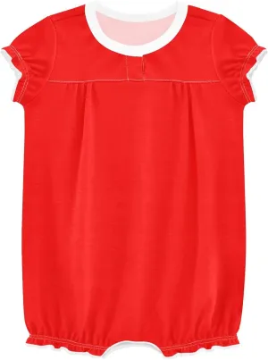 FRODOTGV Red Plain Toddler Girls Rompers Summer Ruffled Sleeve Summer Outfit Jumpsuit Bodysuits Cotton Bodysuit Tops 3M