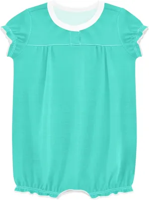 FRODOTGV Teal Plain Baby Girl Infant Toddler Rompers Ruffle Sleeve 1-Piecing Jumpsuit Cotton Bodysuit Outfits 3M