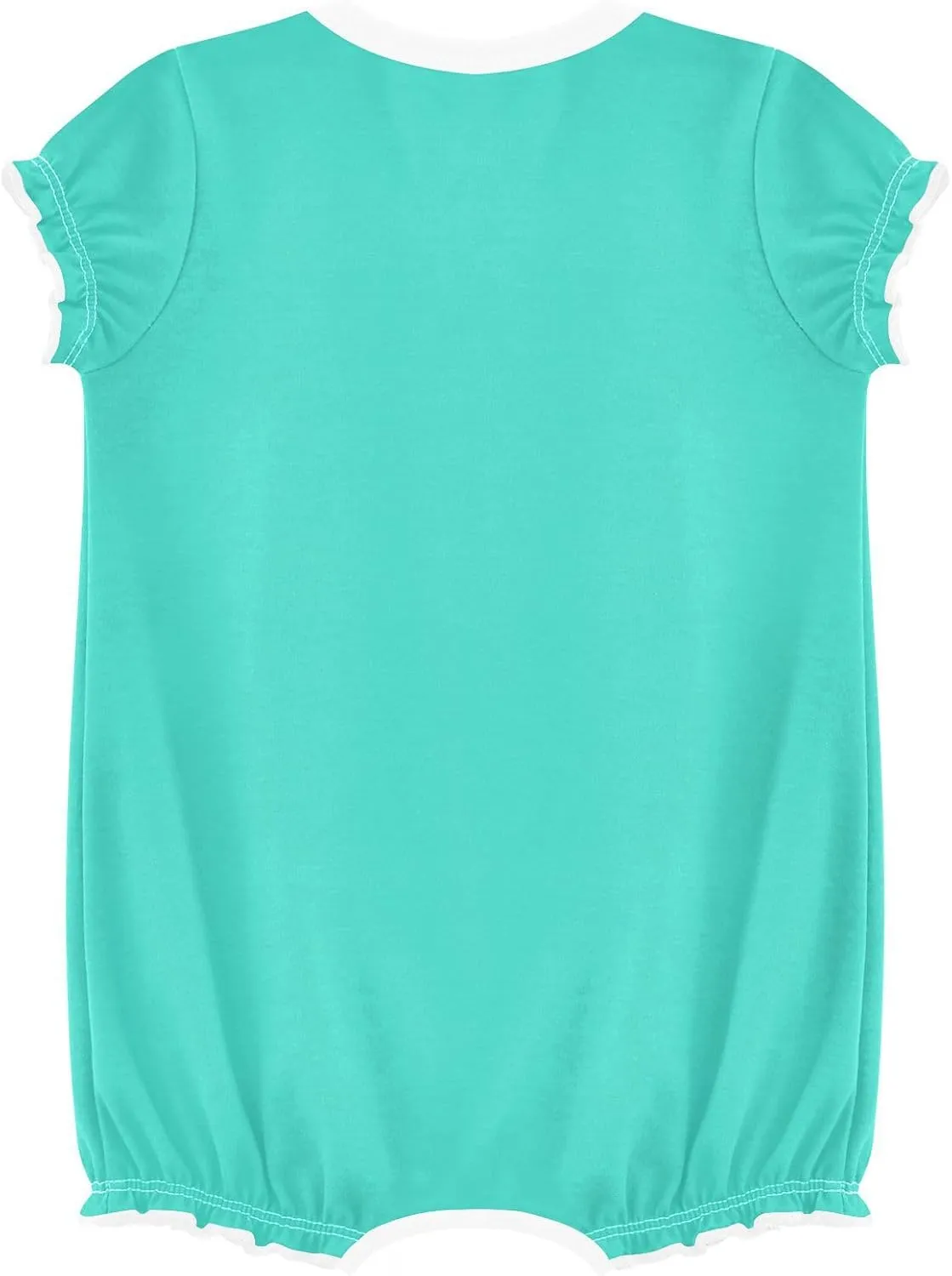 FRODOTGV Teal Plain Baby Girl Infant Toddler Rompers Ruffle Sleeve 1-Piecing Jumpsuit Cotton Bodysuit Outfits 3M