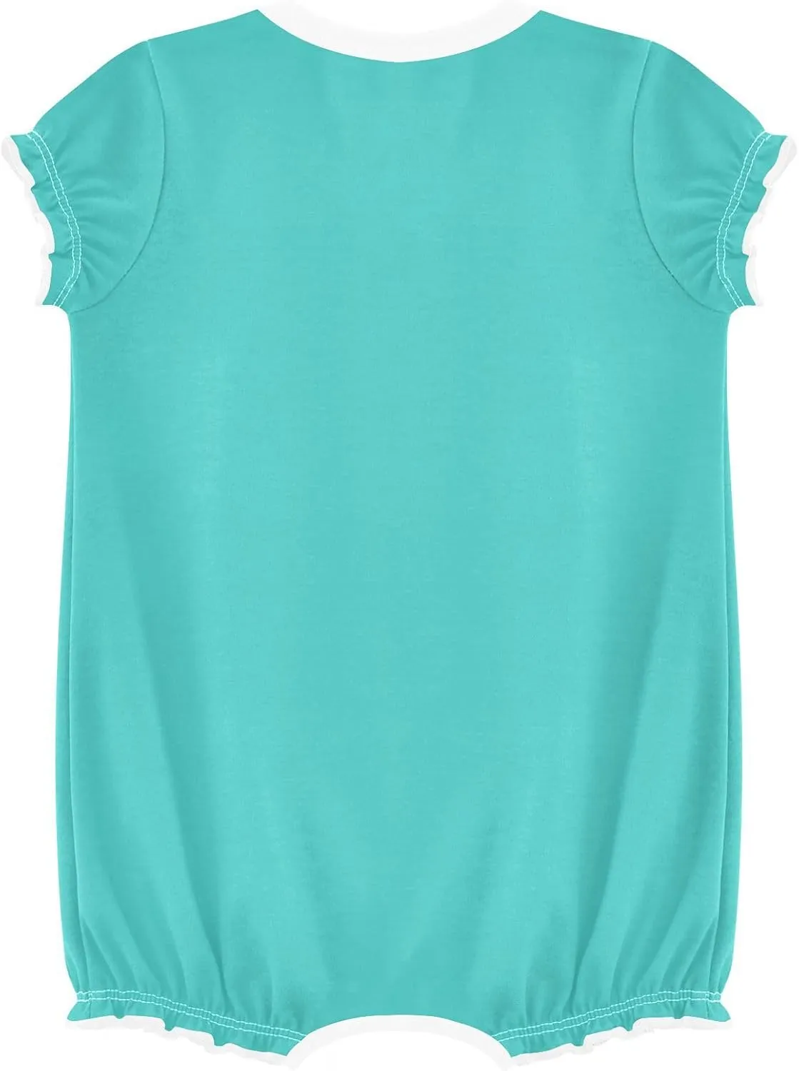 FRODOTGV Turquoise Plain Toddler Girls 1-Piecing Romper Ruffled Sleeve Bodysuit Jumpsuit Cotton Casual Summer Bodysuits 3M